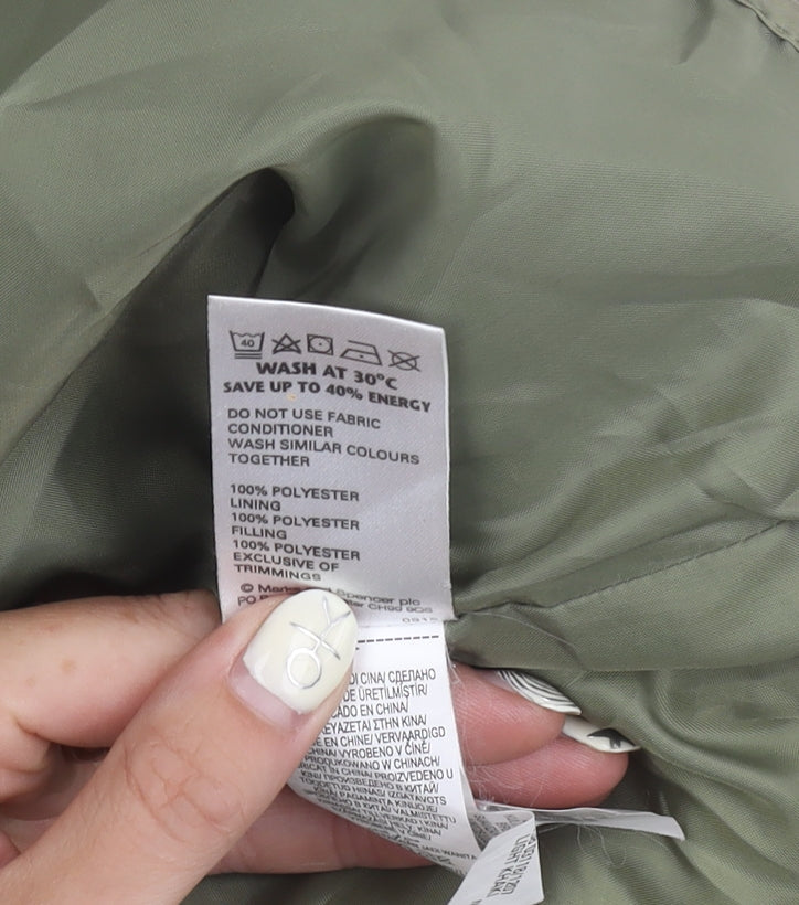 Marks & Spencer Women's Green Quilted Waistcoat Size 14 Classic Fit