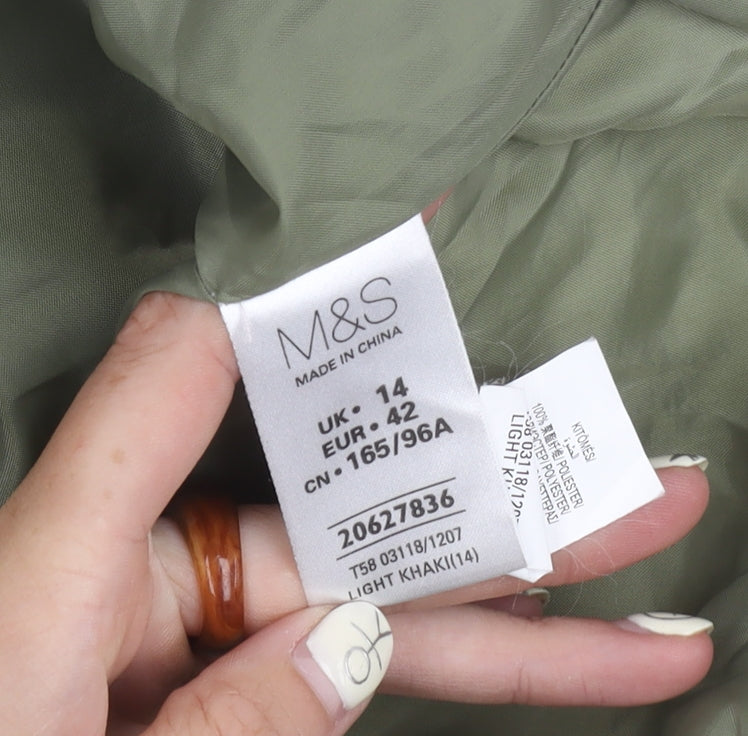 Marks & Spencer Women's Green Quilted Waistcoat Size 14 Classic Fit