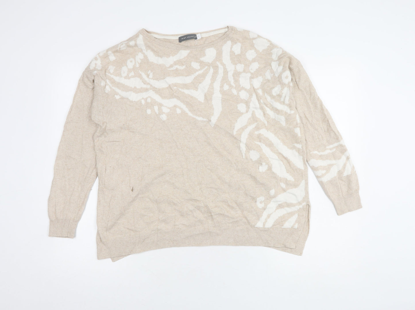 Mint Velvet Women's Beige Pullover Jumper Size M