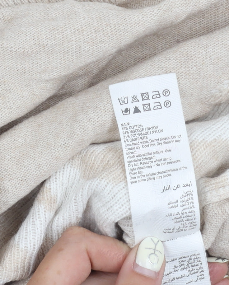 Mint Velvet Women's Beige Pullover Jumper Size M