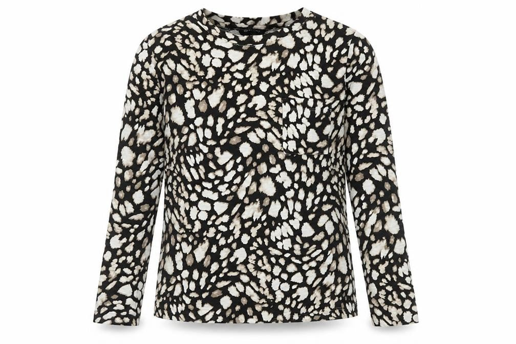 Marks & Spencer Women Black and White Animal Print Top