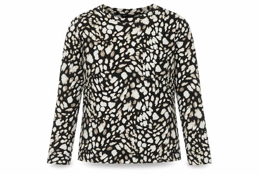 Marks and Spencer Women Black and White Animal Print Top