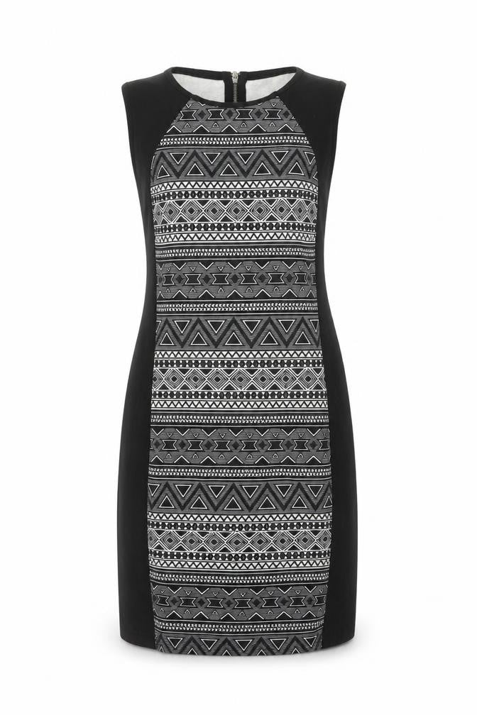H&M Women's Black Geometric Knit Dress Large