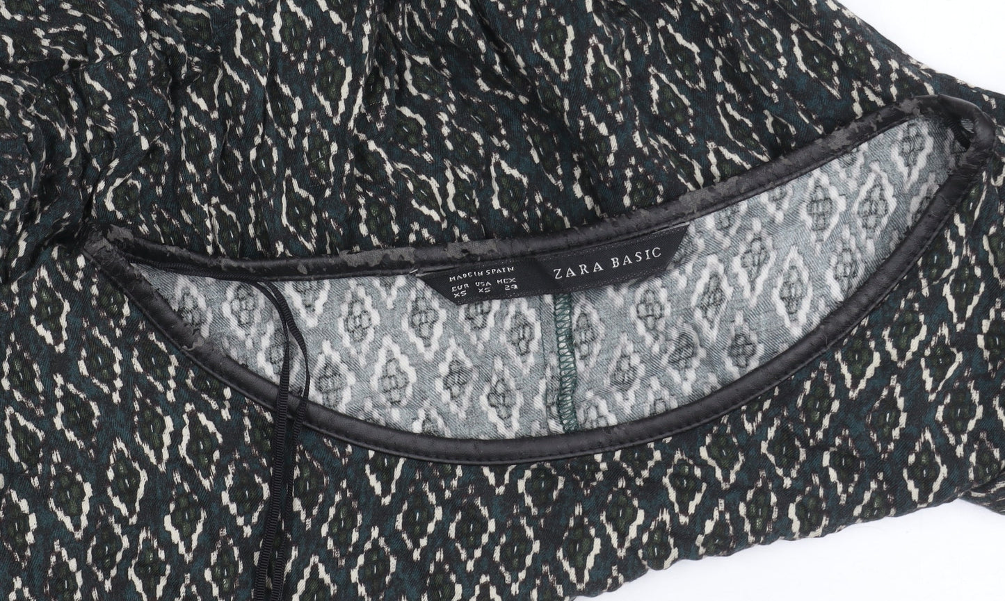 Zara Basic Women's Black Geometric Dress XS