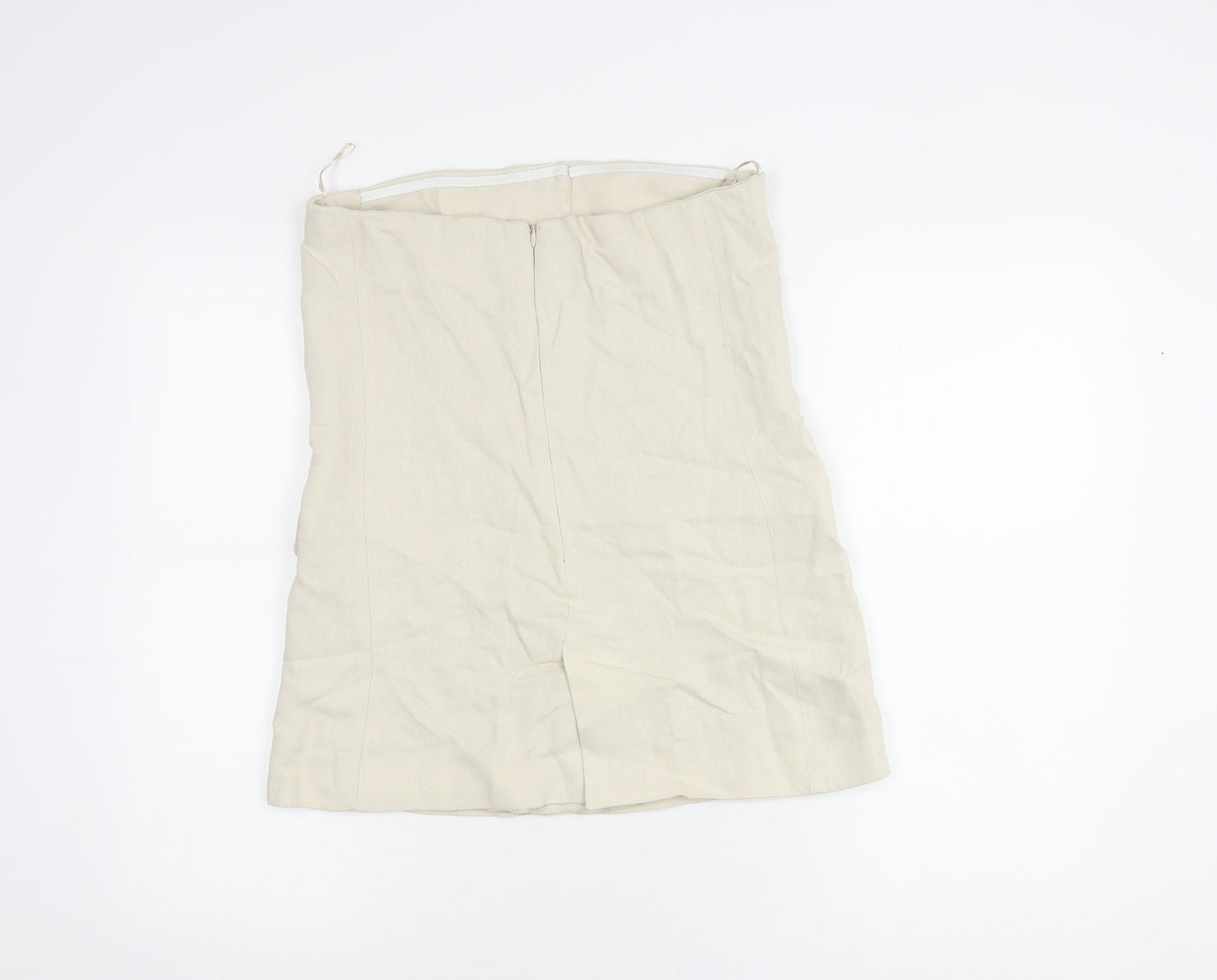 Zara Women's Beige Blouse 6 Button Accent Elegant
