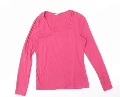 Kew Women's Pink Long Sleeve Basic T-Shirt, M