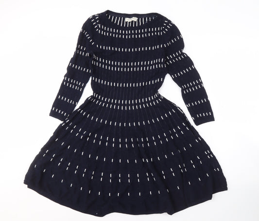 Monsoon Women's Black Knit Dress S Round Neck