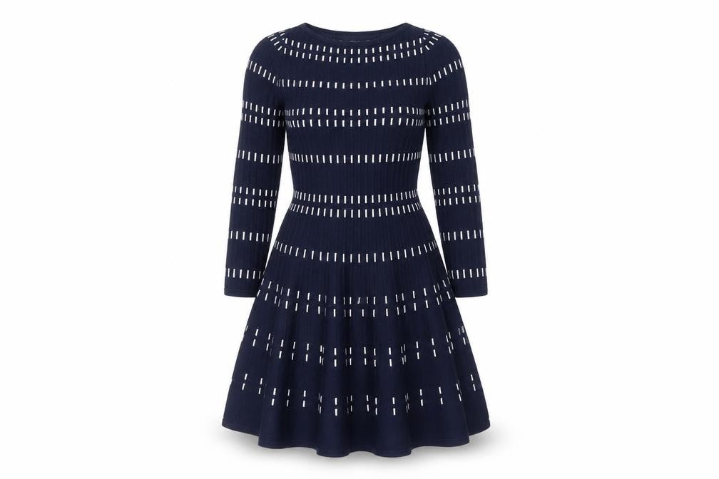Monsoon Women's Black Knit Dress S Round Neck