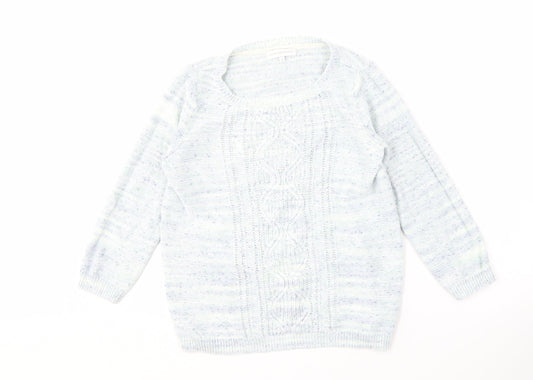 Rocha John Rocha Women's Multicoloured Cable-Knit Jumper Size 12