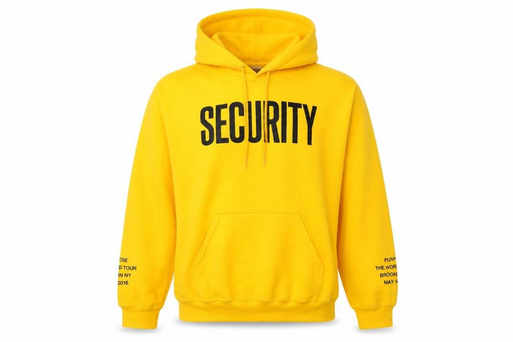 Gildan Men's Yellow Security Hoodie S Pullover