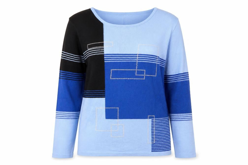 Damart Women's Blue Striped Pullover Jumper S