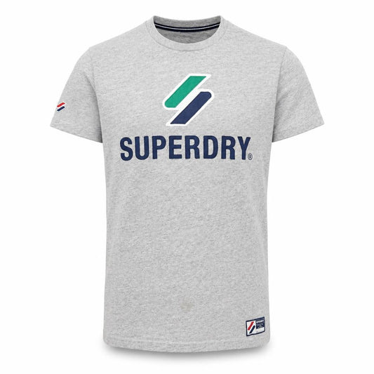 Superdry Men's Grey Logo T-Shirt Small Short Sleeve