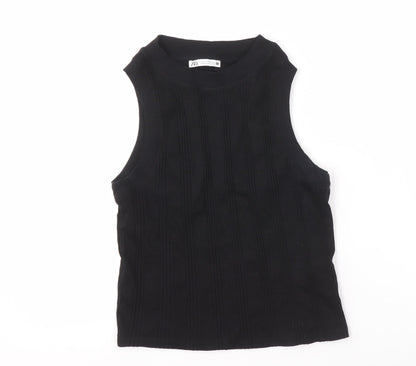 Zara Women’s Black Cotton Tank Top M