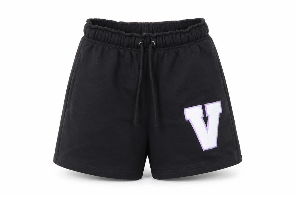 V Women's Black Athletic Shorts, Size S, Elastic Waist