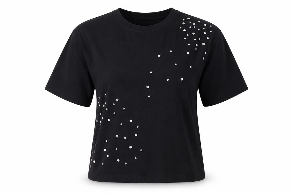 Marks & Spencer Women's Black Rhinestone T-Shirt