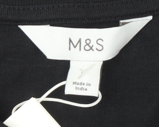 Marks & Spencer Women's Black Rhinestone T-Shirt