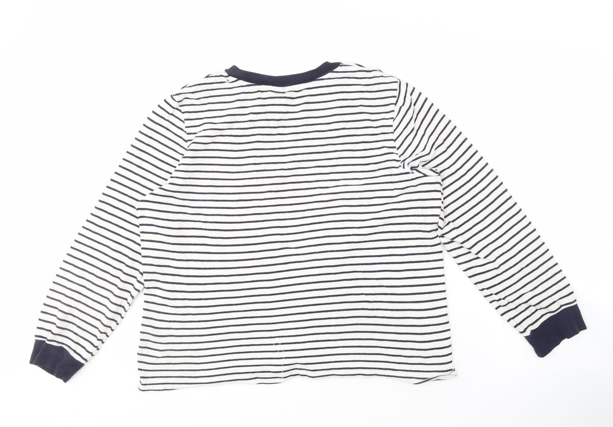 Topshop Women's Multicoloured Striped Cotton T-Shirt, Size 16