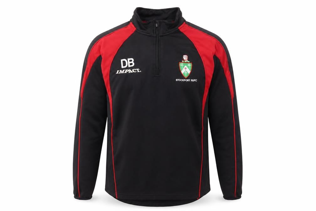 Impact Men's Black Pullover Rugby 1/4 Zip S