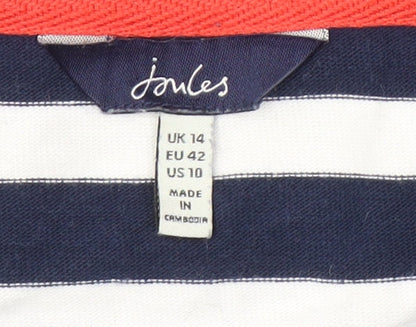 Joules Women's Blue Striped Dress Size 14