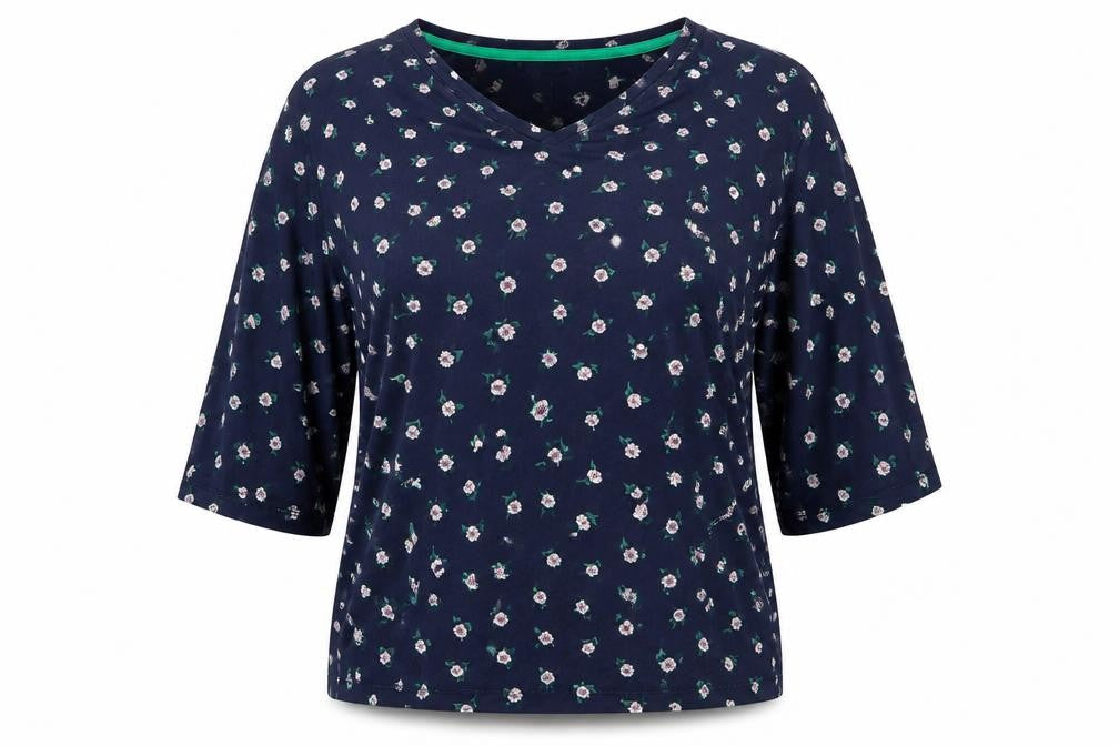 Joules Women's Blue Floral Blouse UK 12 3/4 Sleeve