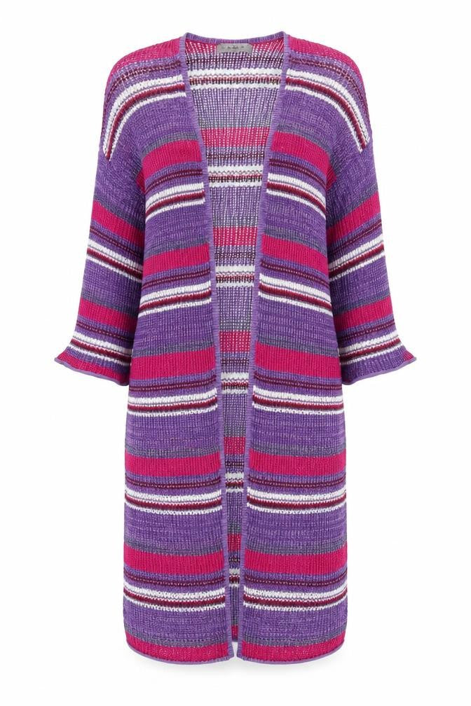 Zara Women's Purple Striped Open Front Cardigan, Size S, New