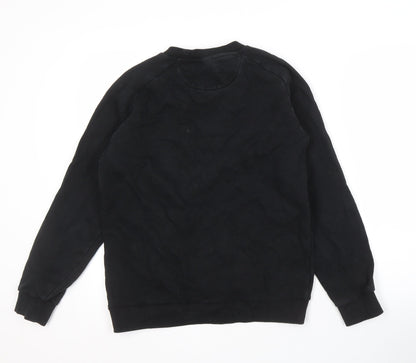 DKNY Men's Black S Pullover Sweatshirt Cotton