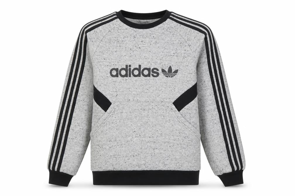 Adidas Teens Grey Pullover Sweatshirt Logo