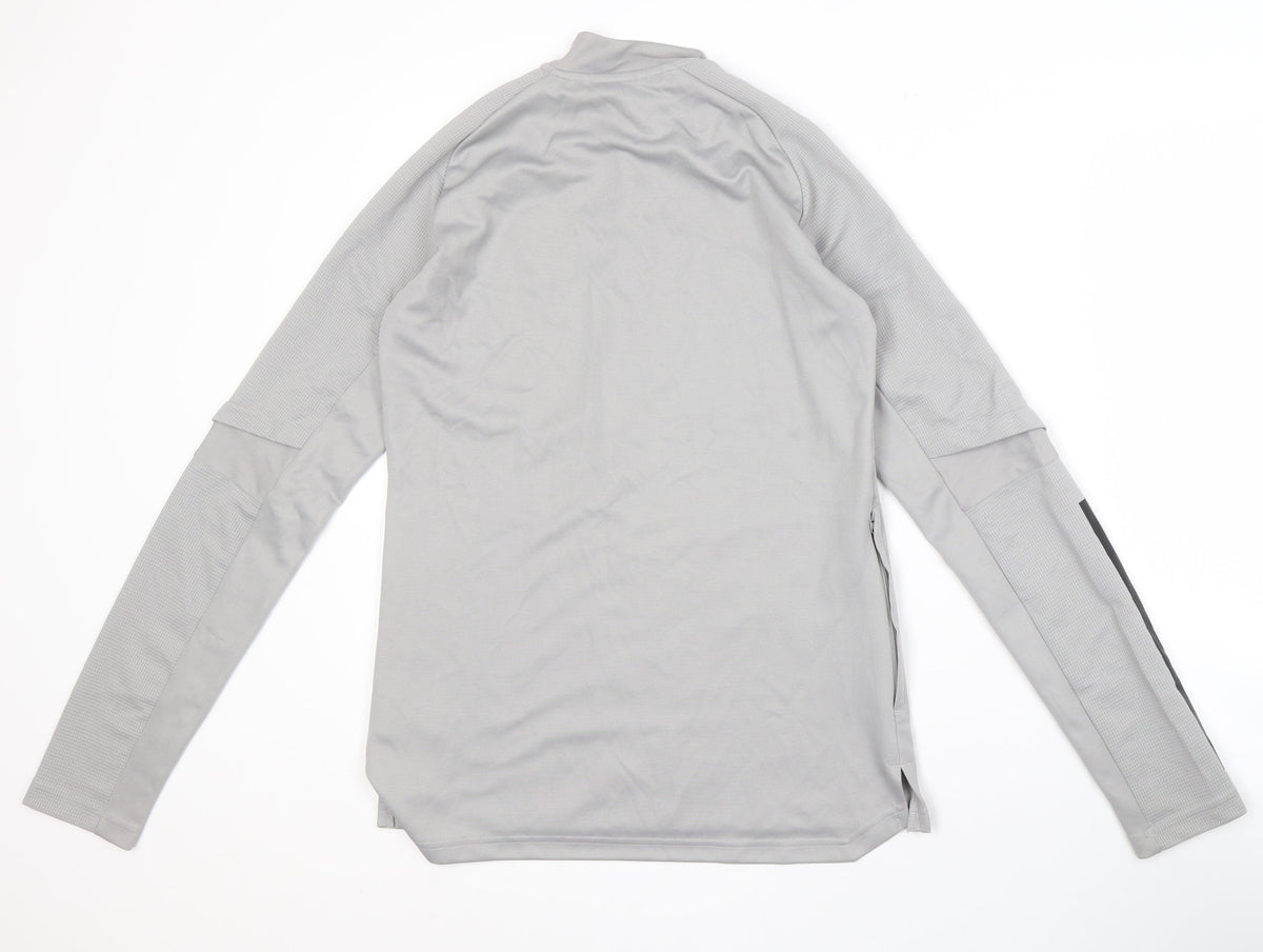 Adidas Men's Grey Track Jacket S, Slim Fit, Breathable