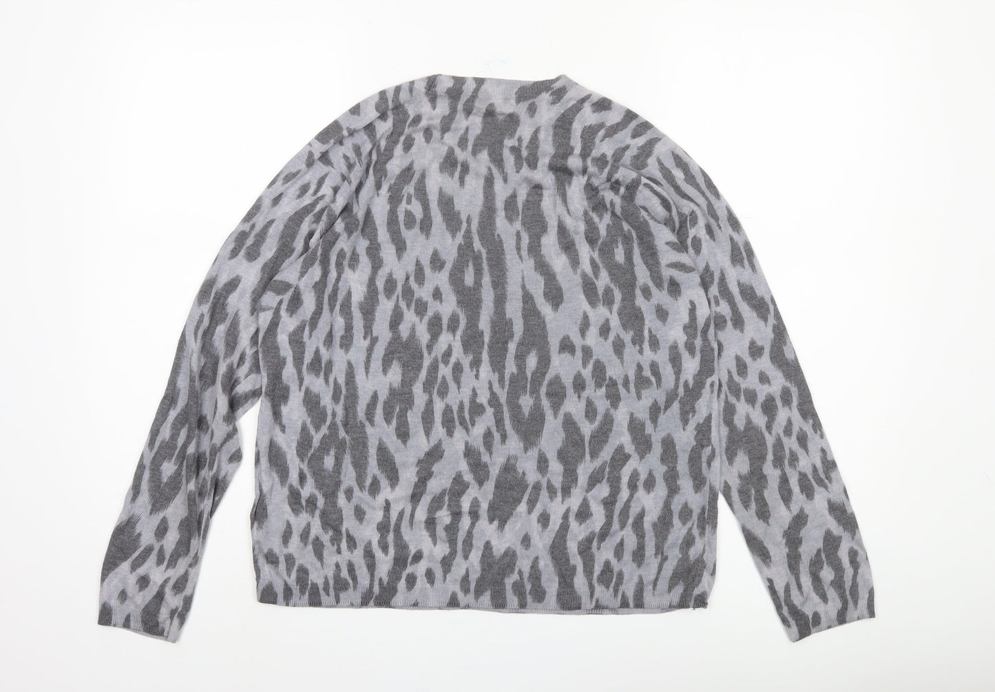 Whistles Women's Grey Animal Print Jumper UK 16