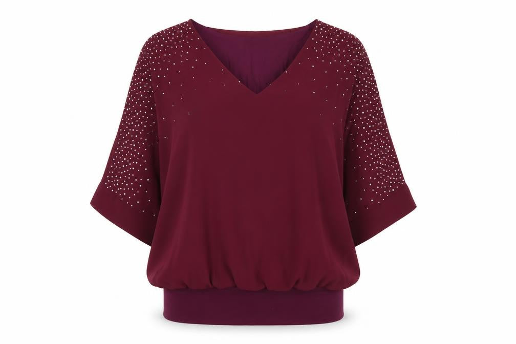Wallis Women's Purple Rhinestone Blouse L