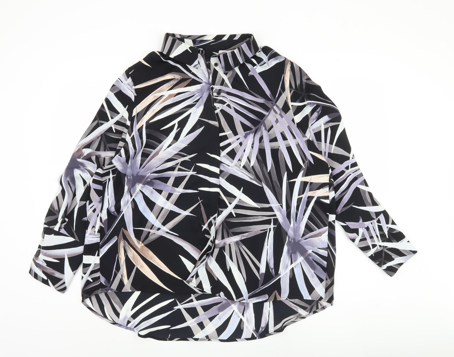 Marks & Spencer Women's Black Floral Blouse Size 16
