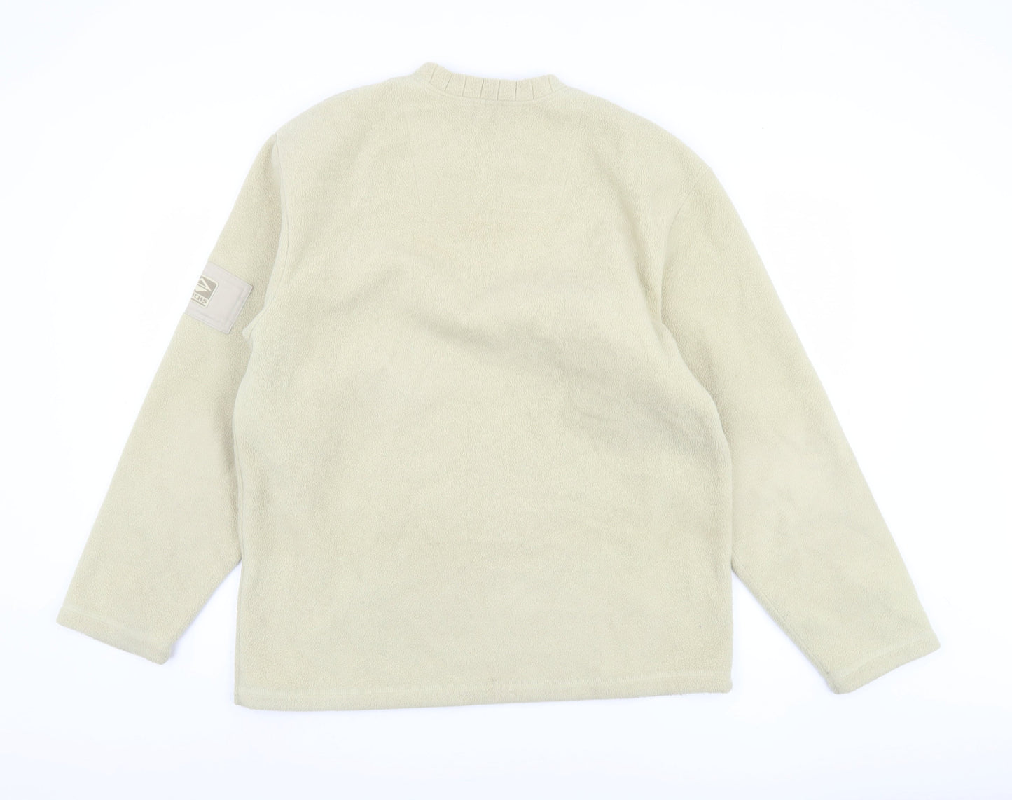 Springfield Men's Beige V-Neck Fleece Sweatshirt