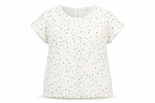 Front view of French Connection Women's Ivory Floral Top, size 14