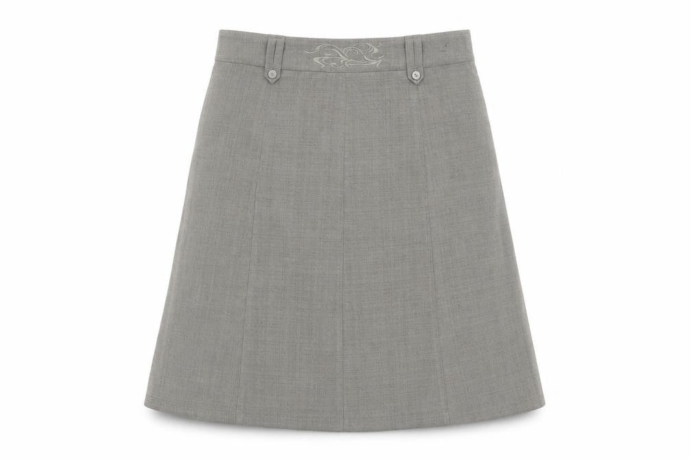 Brandtex Women Beige A-Line Skirt Size 12 Polyester