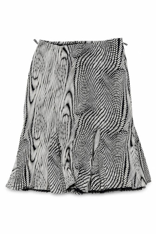 Kenar Women's Flare Skirt, Geometric Black & White, Size 18