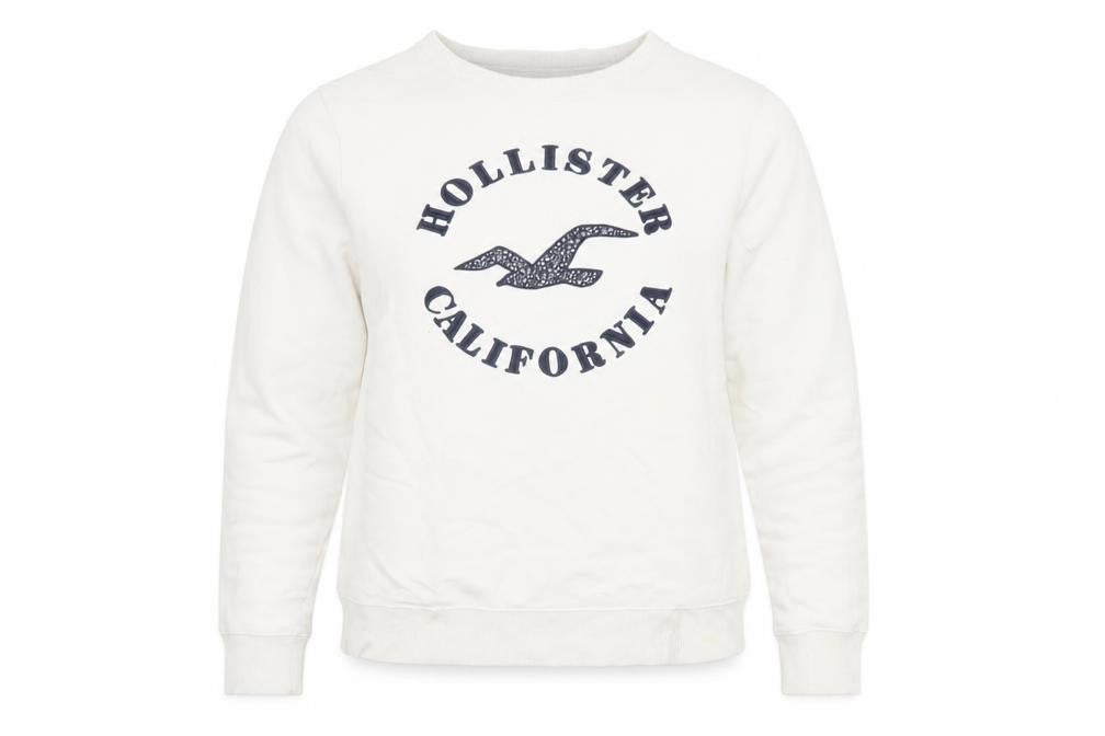 Hollister Women's White Pullover Sweatshirt S