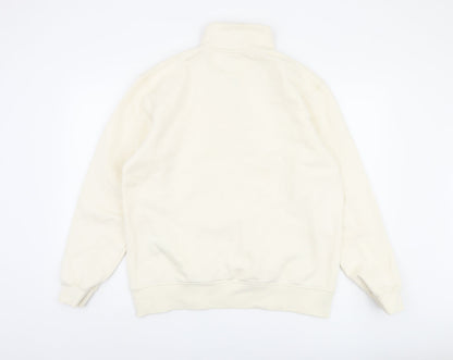 Zara Men's Ivory Pullover Sweatshirt L