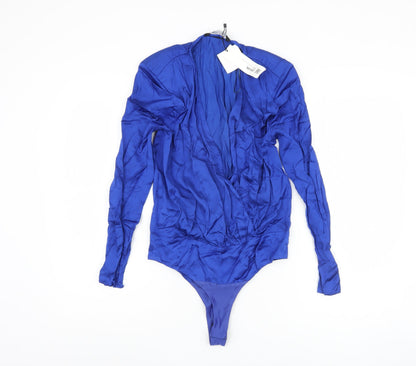 Zara Women's Blue Long Sleeve Bodysuit XS