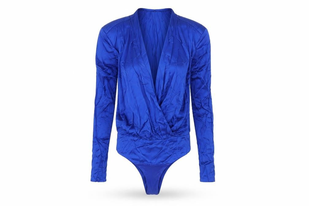 Zara Women's Blue Long Sleeve Bodysuit XS