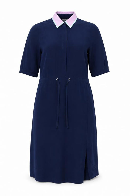 Oliver Bonas Women's Blue Collared Shirt Dress Size 8