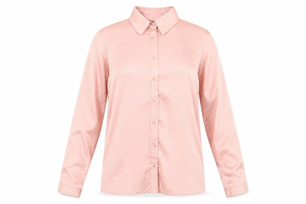 Lipsy Women's Pink Animal Print Collared Blouse