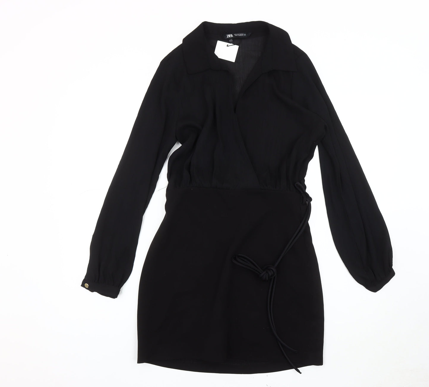 Zara Women's Black Wrap Dress, Size S, Casual/Workwear