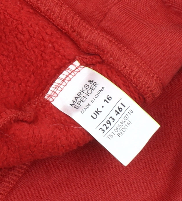 Marks and Spencer Women's Red Hooded Coat Size 16