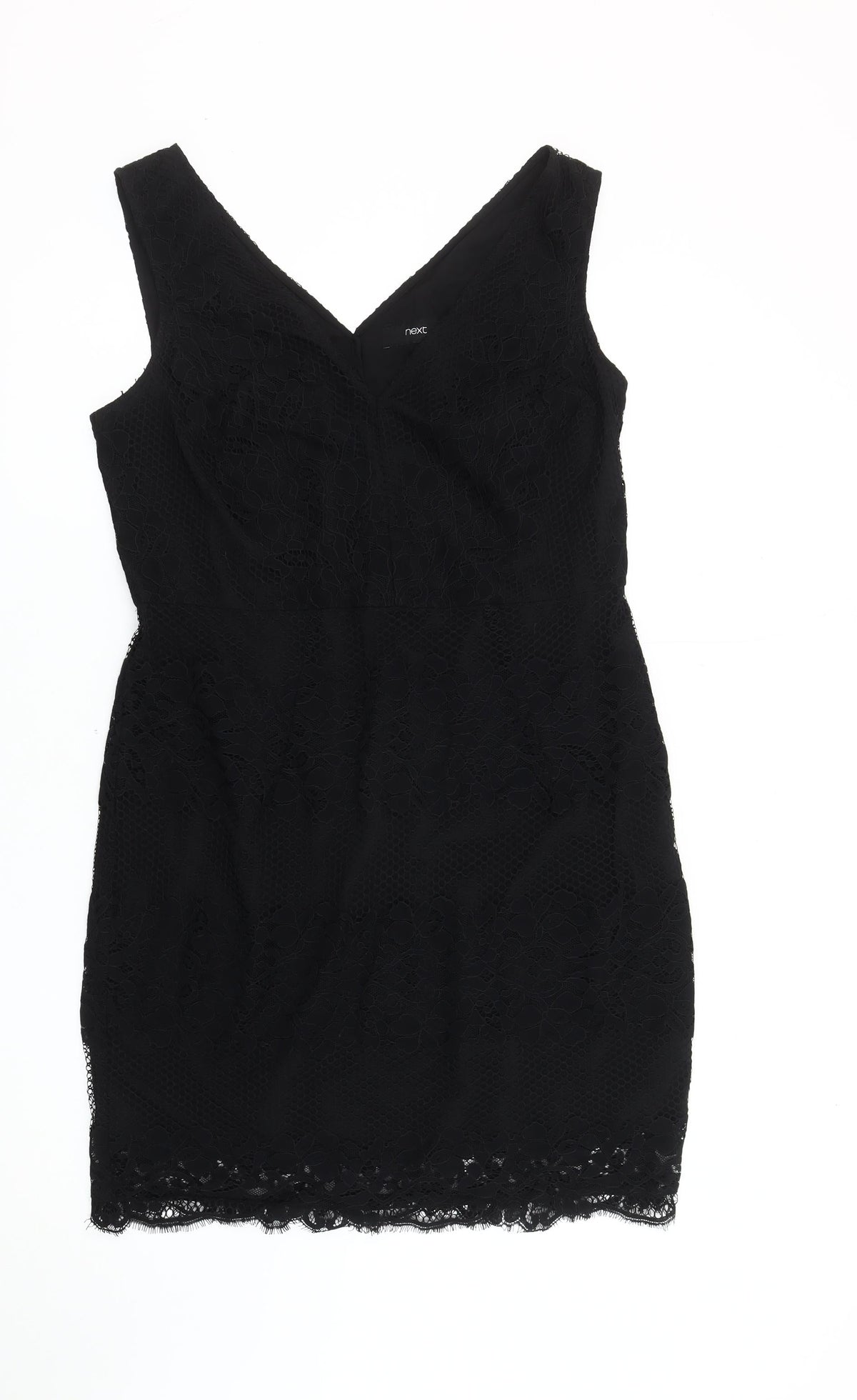 Next Women's Black Lace Sheath Dress Size 16 Party