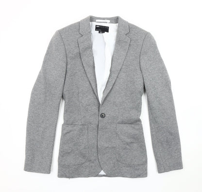 Additional front view of ASOS DESIGN Men's Grey Blazer, size 32, Casual Jacket