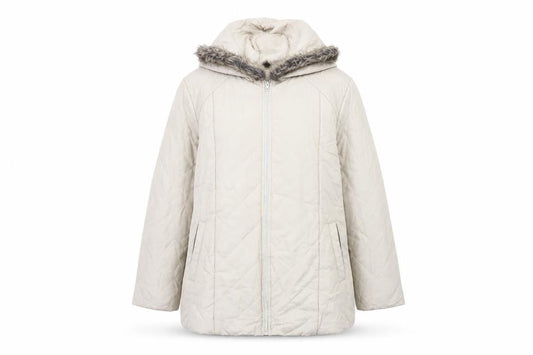 Anne De Lancay Women's Beige Hooded Coat M