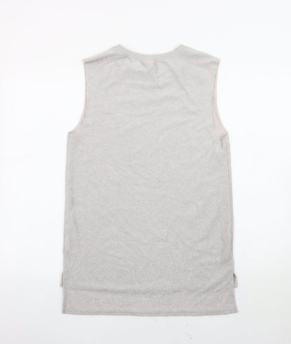 Topshop Women's Silver Sleeveless Tank Top, UK 8