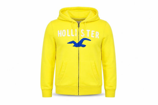 Hollister Yellow Hooded Jacket - Size S, Unisex