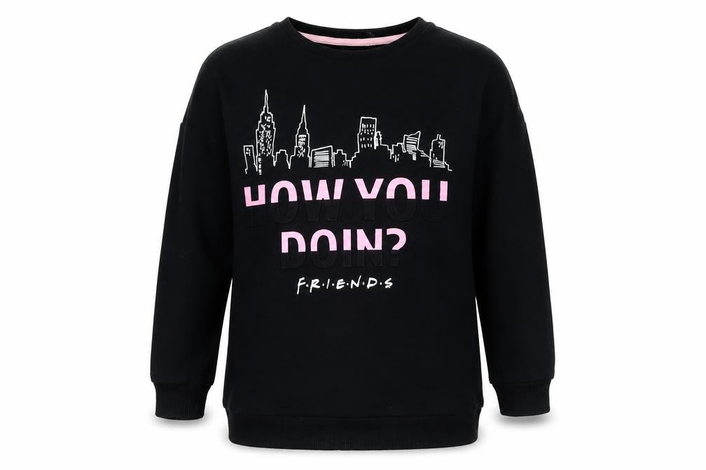 Friends Girls Black Graphic Print Sweatshirt 5-6 Years