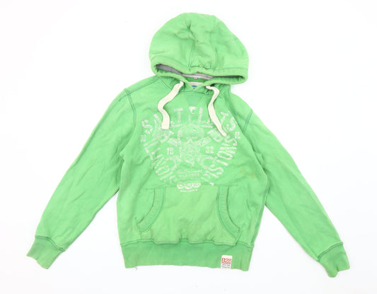 Next Men's Green Graphic Pullover Hoodie S